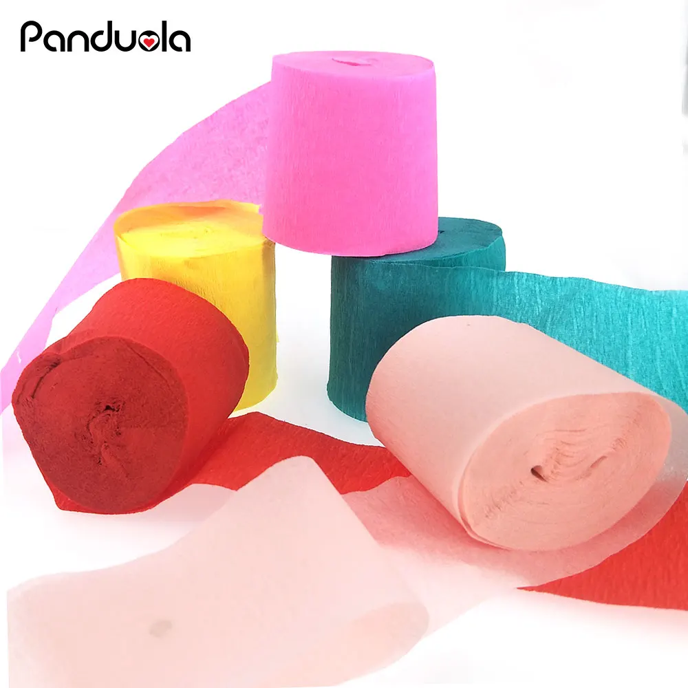 

4.5cm*10m Crepe Paper Party Streamer Paper Decorations for Birthday Wedding Concert and Various Festivals easter decoration