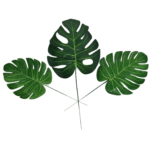 10pcs High Simulation Artificial Monstera Tropical Plant Leaf Home Party Office Store Decorations