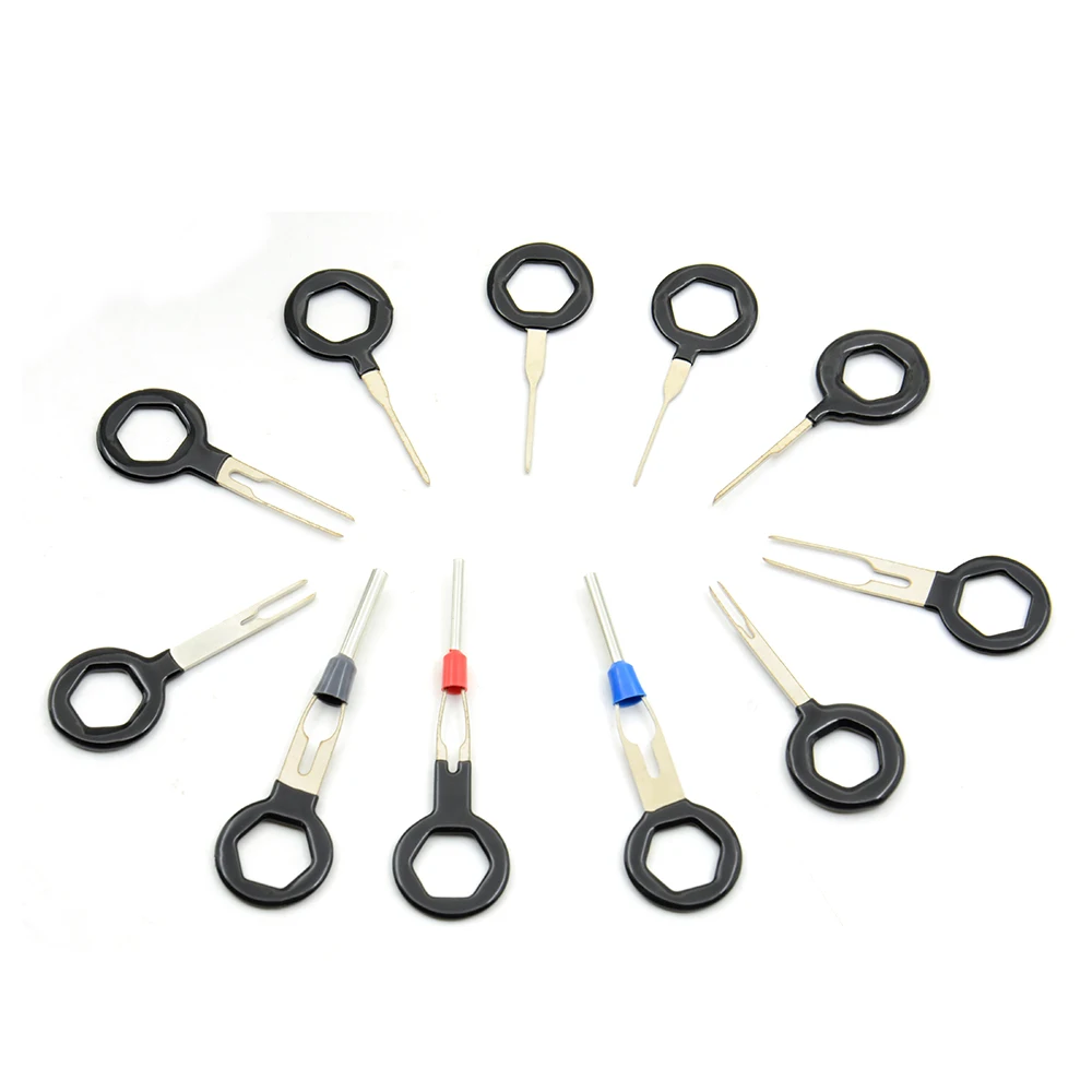 

Sales Auto Car Plug 11pcs Circuit Board Wire Harness Terminal Extraction Pick Connector Crimp Pin Back Needle Remove Tool Set