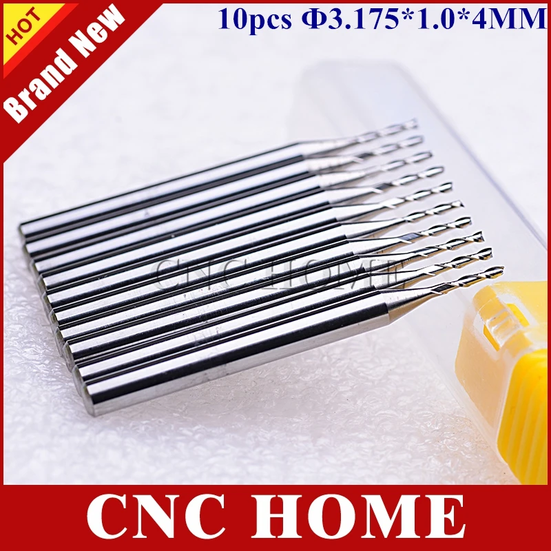 10 pcs Carbide endmill one flute spiral CNC router bits 1//8/'/' 3.175x17mm