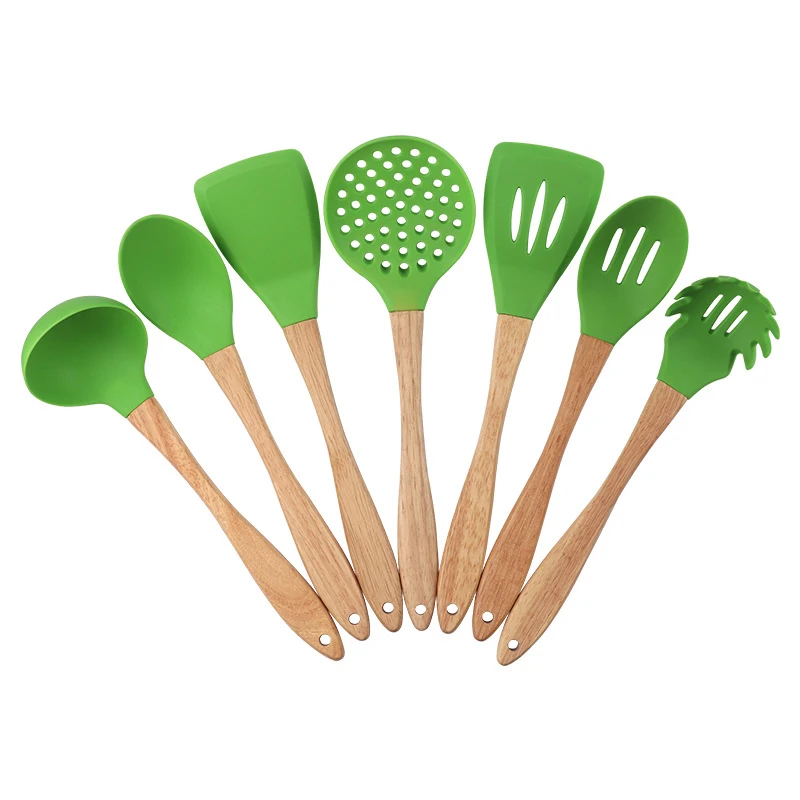 

8pcs/set Silicone Cooking Tools Heat Resistant Utensils Non-stick Gadgets Spoon Spatula Colander Tube Kitchen Accessories Items