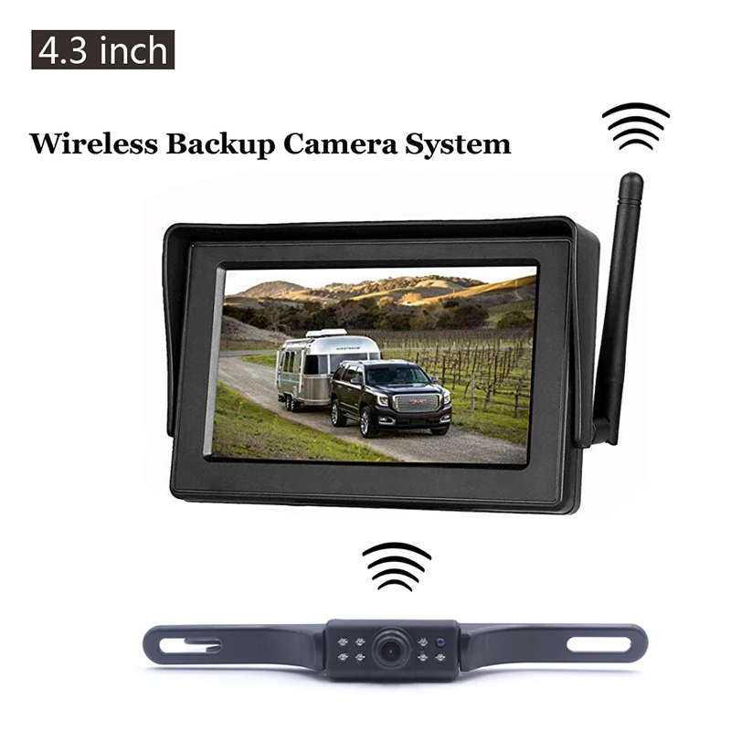 

Car Vehicle Wireless Rear View Camera+Car HD Monitor For Vehicle Parking Reversing Auxiliary 4.3inch Display Night Vision Camera