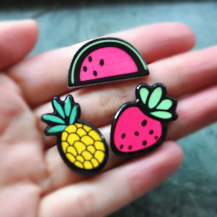 

Hot Sale For Diy Decoration 30pcs 16~31mm Colorful Flat Back Resin Fruit