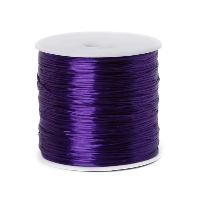 Диаметр 0,7 мм 60 м/рулон нейлон круглый кристалл эластичный Бисероплетение проволочный Корд с резьбой растягивающийся шнур для браслета ювелирные изделия аксессуары Diy - Цвет: Dark Purple