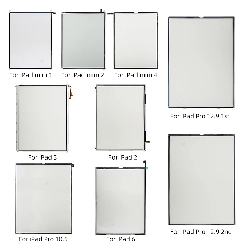 

Tablet LCD screen back light film Replacement parts For ipad 2 3 Air Air 2 Pro 10.5" 12.9" mini 1 2 3 LCD Display Backlight Pane