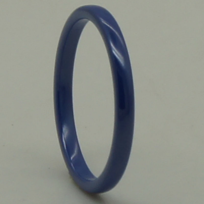 

women/girl fashion slim rare 2mm width simple dome blue color hi tech scratch proof ceramic ring 1pc