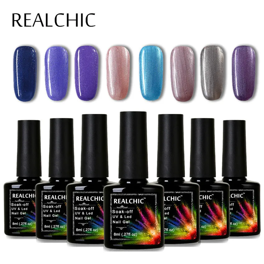 Realchic 2017ファッションネオンネイルジェルポリッシュソークオフuvカラフルなネイル色アート用ゲルマニキュア長いの持続ゲルgel