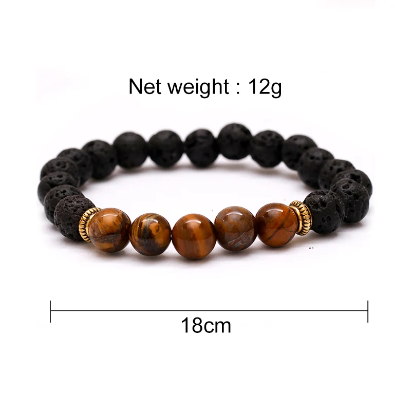 Buddha Prayer Natural Stone Bracelet For Women LAVA beads bracelet (5)