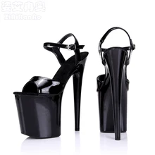 Nightclub Sexy PU Women’s Sandals Big Size Wedding Shoes Woman 10 CM Platform Peep Toe Women Pumps 20 CM Buckle Strap High Heels