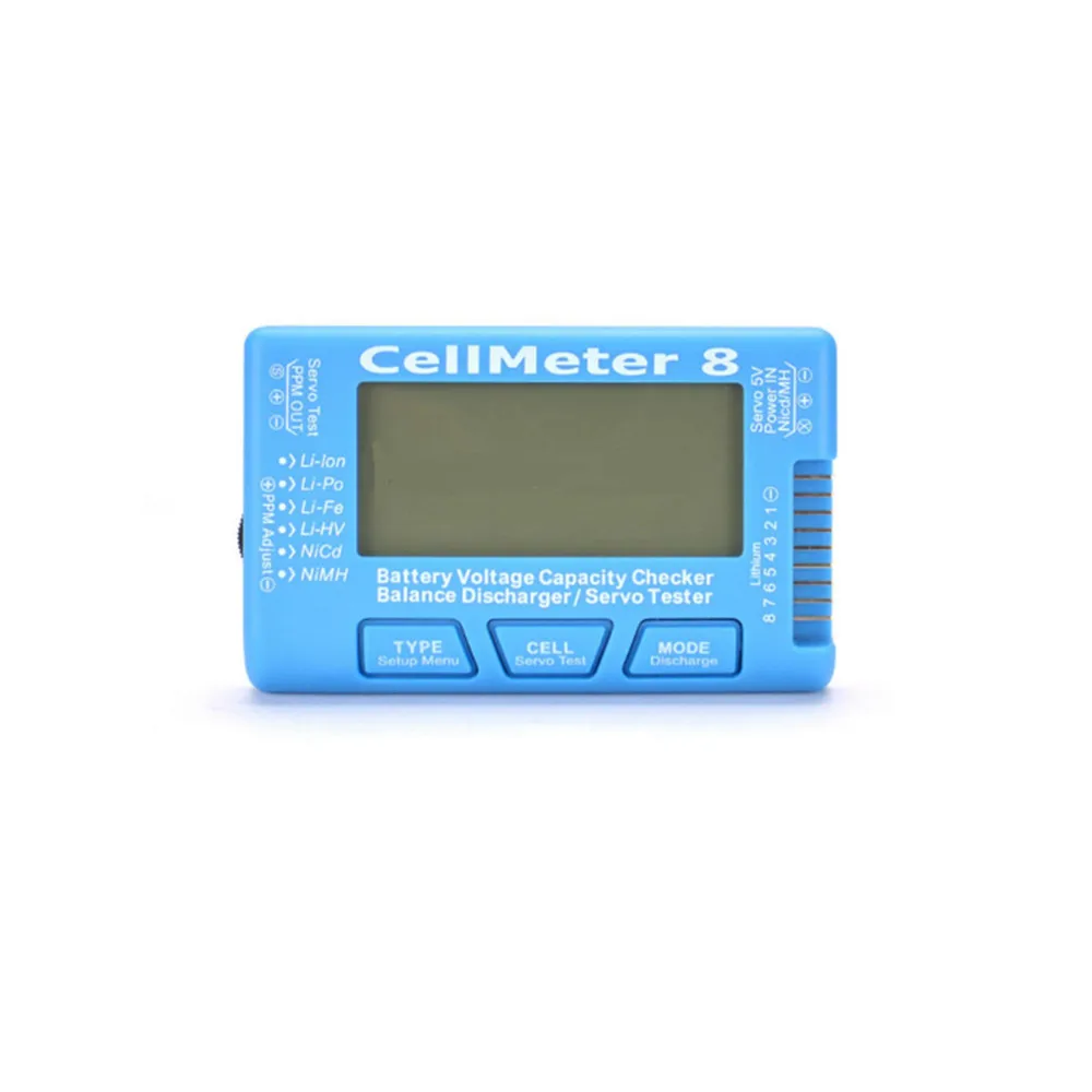 CellMeter 8 Tester Lithium Battery Voltage Electric Discharge Balance Servo Tester Backlight Discharge Function Lipo Discharger  (1)
