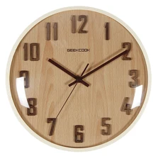 Geekcook 30 см изогнутая форма, деревянные украшения рамочные настенные часы современный дизайн бесшумный ход стерео слово часы цифровые настенные часы