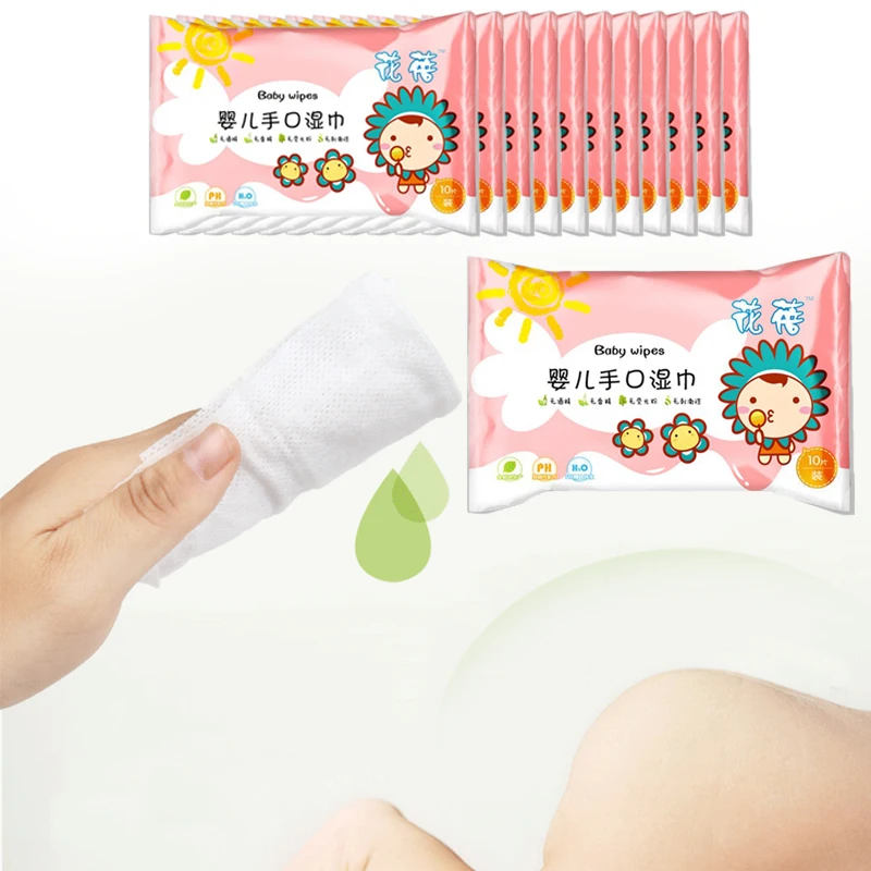 

10Pcs Outdoor/Indoor Portable Stroller Clean Kids Children Baby Wipe Wet Wipes