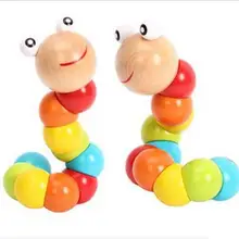 1 шт. червь твист кукольный познавательный деревянный подарок красочный playmate гусеница переменчивая форма детские развивающие забавные игрушки для малышей