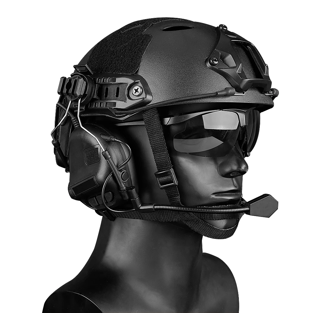 Fones de Ouvido com Capacete Fone de Ouvido do Exército Mais Novo Tático Rápido Trilho Adaptador Airsoft Militar cs Tiro Comunicação Acessórios 4 Esporte e Lazer