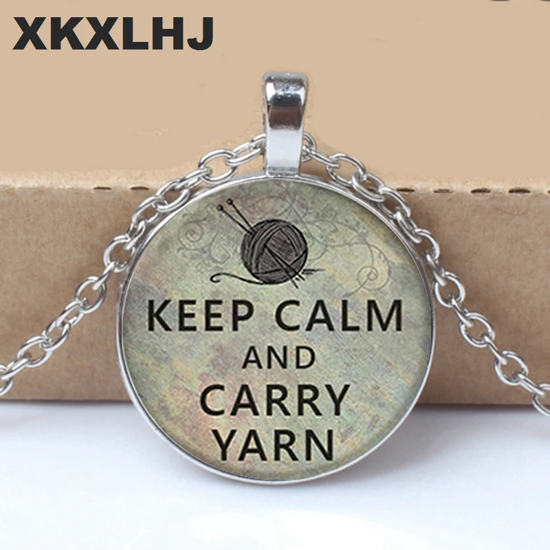 

1PCS Heat Keep Cool Wearing Knit Pendant Knit Necklace Jewelry Crease Glass Photo Cabochon Necklace Fashion Jewelry