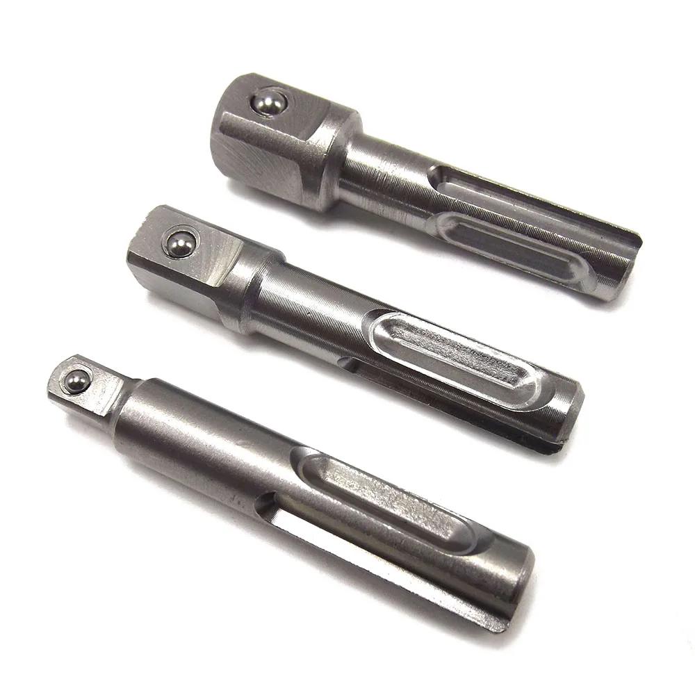 DSHA 3 Pcs 2Pit 2 Slots SDS Round Shank Convert Shank Socket Extension