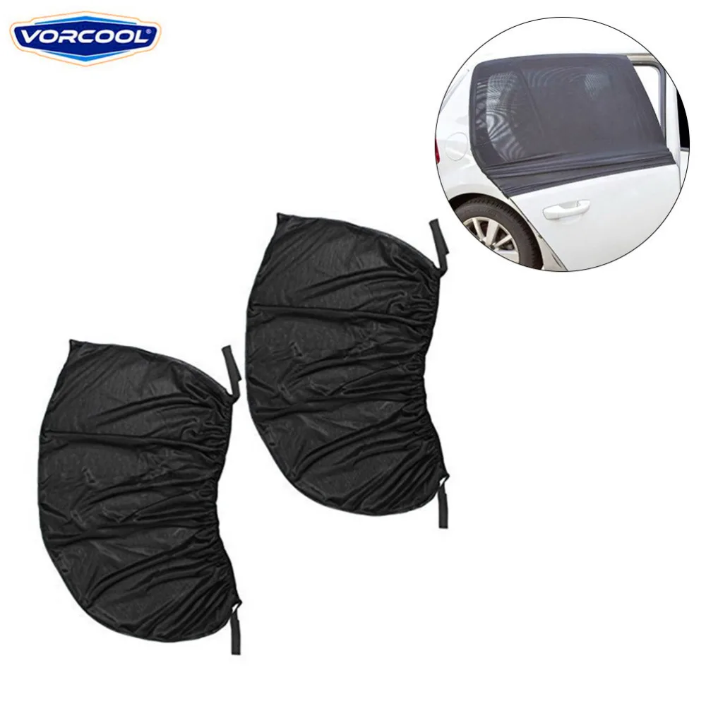 

VORCOOL 2PCS Universal Sun Shade Cover Protector Size S M L Mesh Car Side Rear Window Sun Shade Cover Visor Screen Curtain