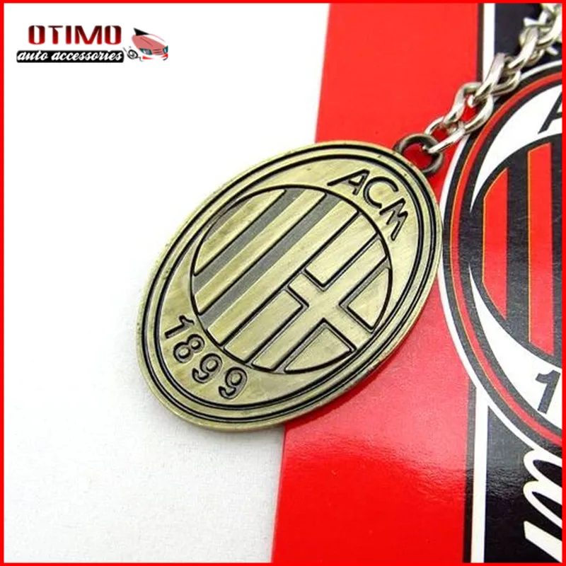 Promotional Gift for Sale Italy AC Milan Bronze Key Ring Holder Sports Metal Two Side Keychain