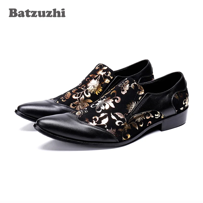 

Batzuzhi Brand New Formal Leather Shoes Men Pointed Toe Black Genuine Leather Shoes Business zapatos de hombre, Big Sizes US6-12