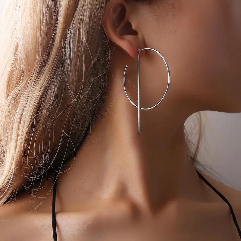 

8Seasons Fashion Stud Earrings Gold Silver Color Geometric Earrings Creative Exaggerated Jewelry For Women Party Earrings,1 Pair