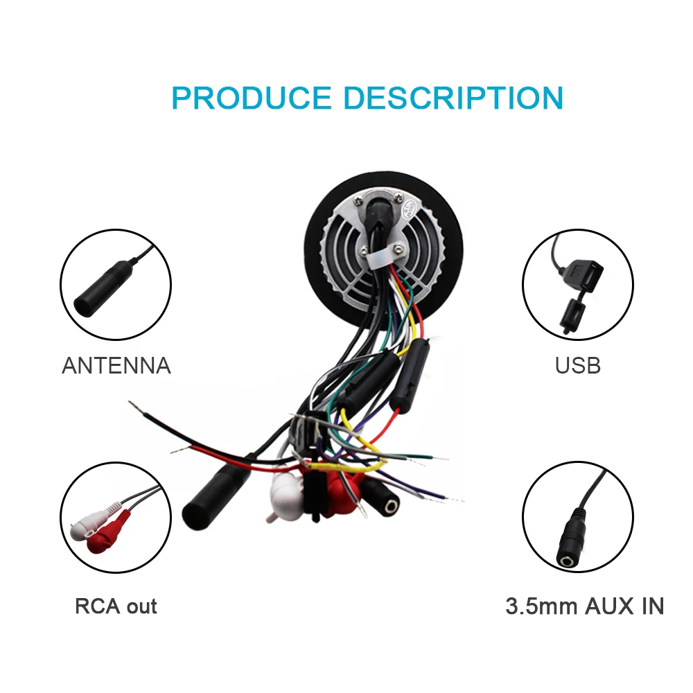 Морской Радио Водонепроницаемый Bluetooth Стерео FM AM MP3 аудио+ 3 дюймовый Морской водонепроницаемая лодка Динамик для наружного ATV UTV+ антенна