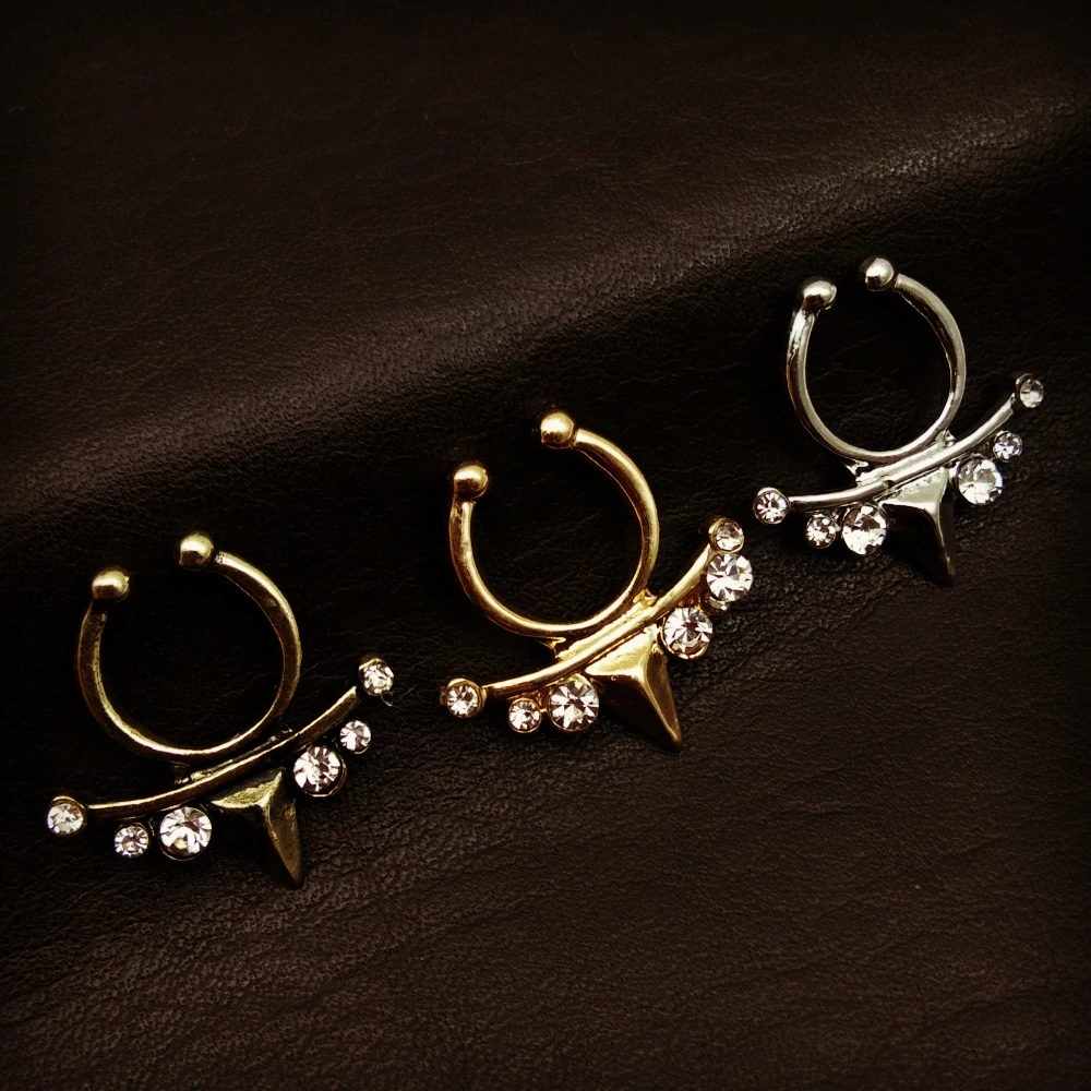 fake septum piercing nombril faux hypoallergenic surgical steel septum