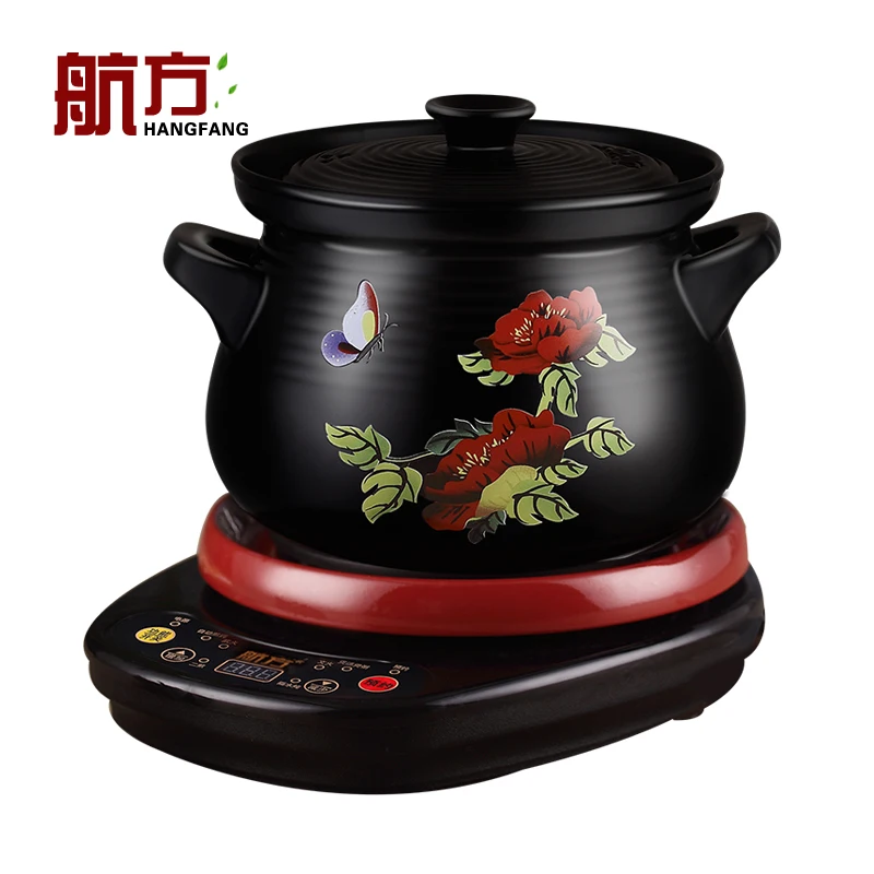 

3LBA Fully Automatic Ceramics Electric Cooker Reservation Timing White Porcelain Soup Pot Purple Sand Health Electric Casserole