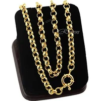 1pcs 6mm Men Women Rolo Jewelry Gold Color Chain Necklace Jewelry Sailor Clasp Long 45cm-80cm