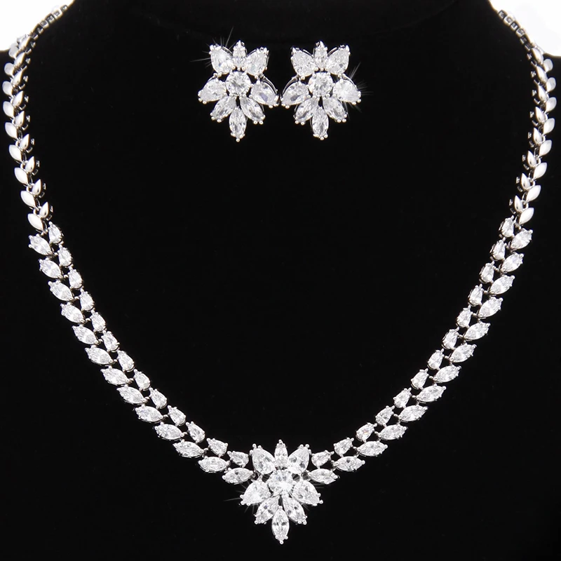 Classic Jewelry Nickel Free Women Trendy White Gold Color Pure Cubic