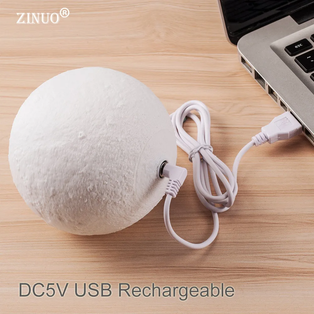 ZINUO Rechargeable Moon Lamp 2 Color Change 3D Light Touch Switch 3D Print Lamp Moon Bedroom Bookca - 32843429538 ZINUO Rechargeable Moon Lamp 2 Color Change 3D Light Touch Switch 3D Print Lamp Moon Bedroom Bookca - 32843429538