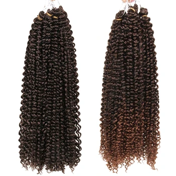 

AliLeader 18 Inch Passion Twist Hair Water Wave Black Crochet Braids Synthetic Bohemian Crochet Hair Extensions for Afro Women