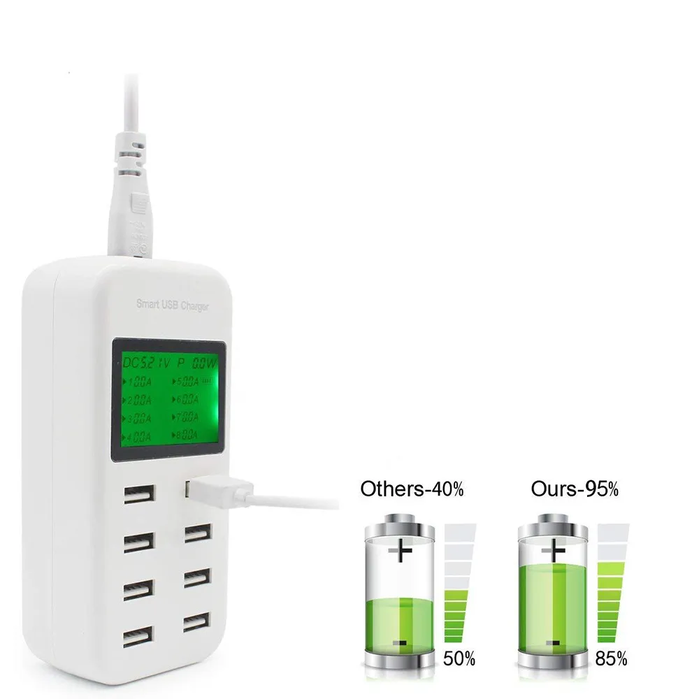 EPULA 8 портовый USB зарядное устройство Порт настольная зарядная станция с ЖК