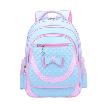 

Lovely Bow Schoolbags Cute 2019 Children Orthopedic School Bags For Girls High Quality PU Leather Knapsack For Youth Kids Girls