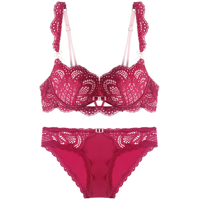 2pcs New Stylish 3D Cup Bras & Briefs Sets Comfort Breathable Womens Underwear In Large Size-3