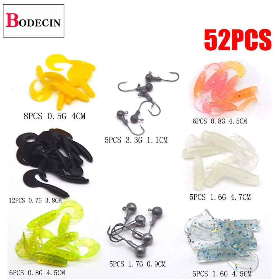 52pcs Wobblers Fishing Lures Wobbler Lure Artificial Bait Jig Silicone For Shad Tackle Fly Soft Baits Supplies All Hooks Goods (11)