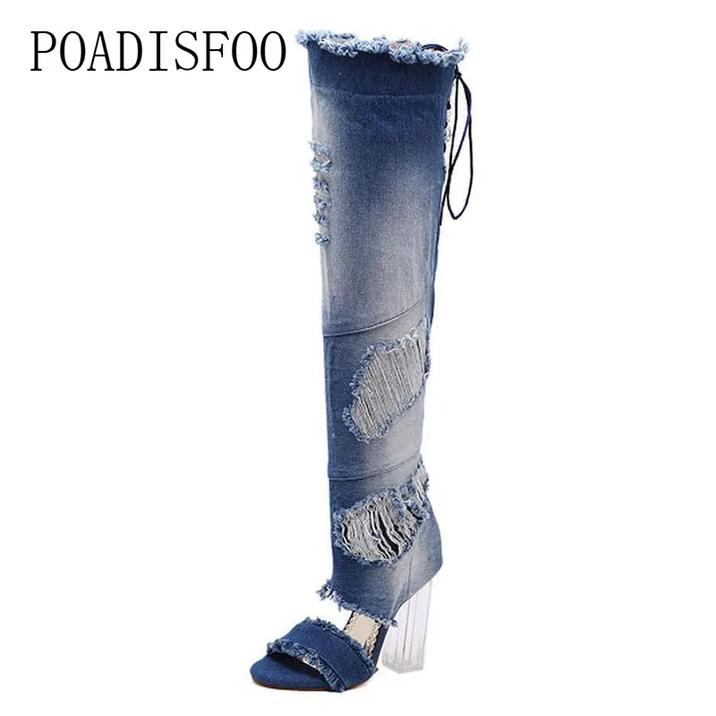 

POADISFOO Women Knee-high Boots Sandals Lace Shoes Cowboy boots Chivalry boots Fish Knee High boots Heels boots ZL-3923-7