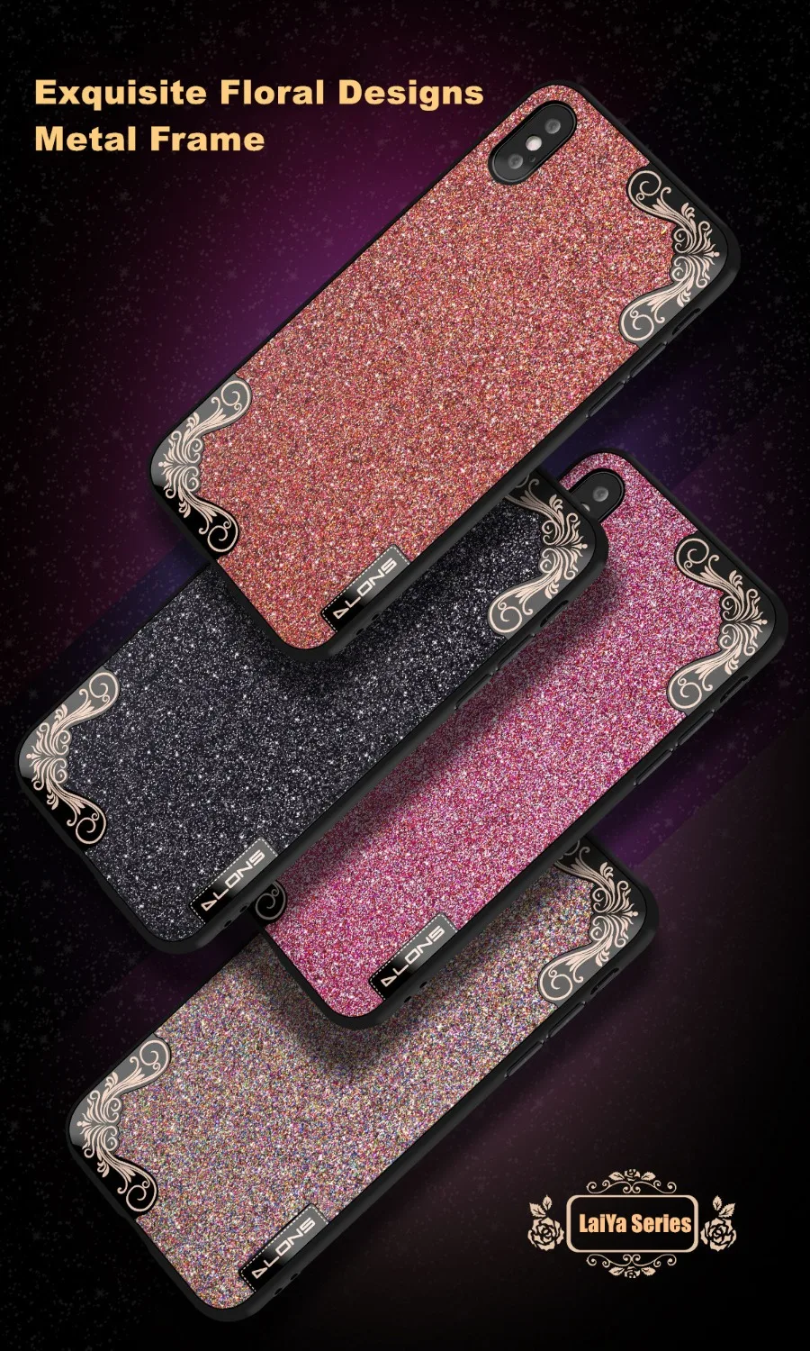 Jewelled Floral Metal Frame Fitted Phone Case for Huawei Mate 9 10 20 pro P20 Plus Note Glitter Luxury TPU Fundas Cover Girl |