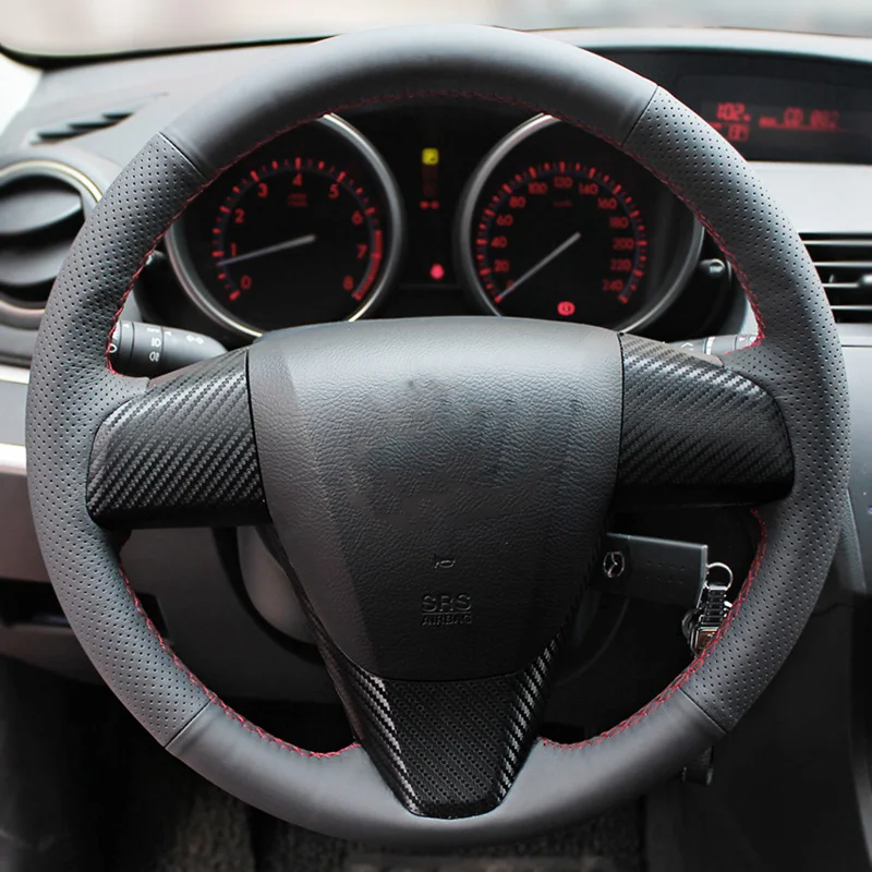 Чехол рулевого колеса автомобиля из натуральной кожи для старой Mazda 3 5 6 2003 2015