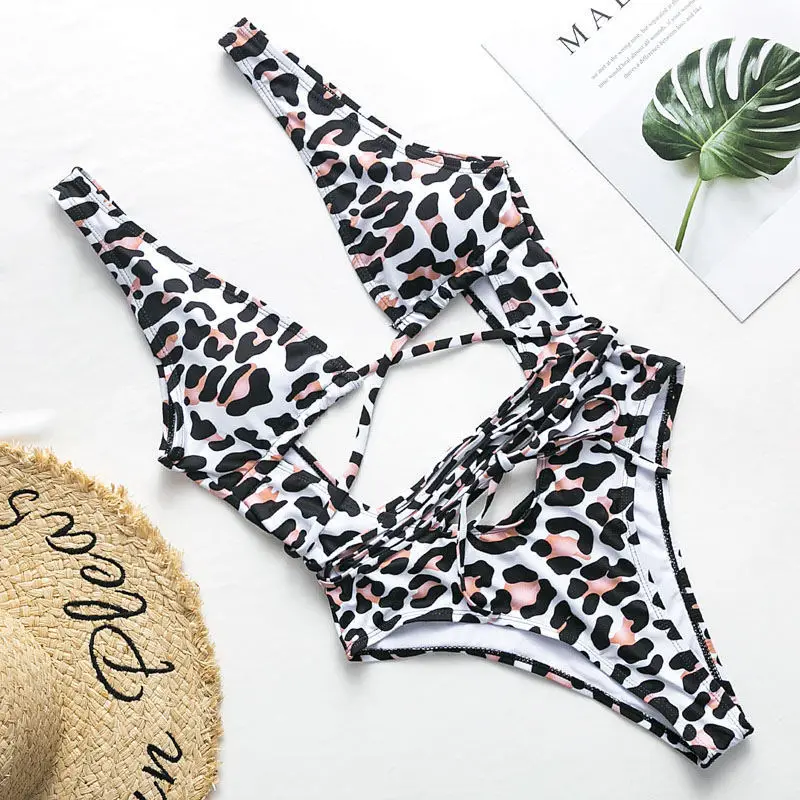 Bikinx Brazilian leopard bikini new monokini string sexy swimsuit one piece High cut push up swimwear women bodysuit bather - Цвет: 2