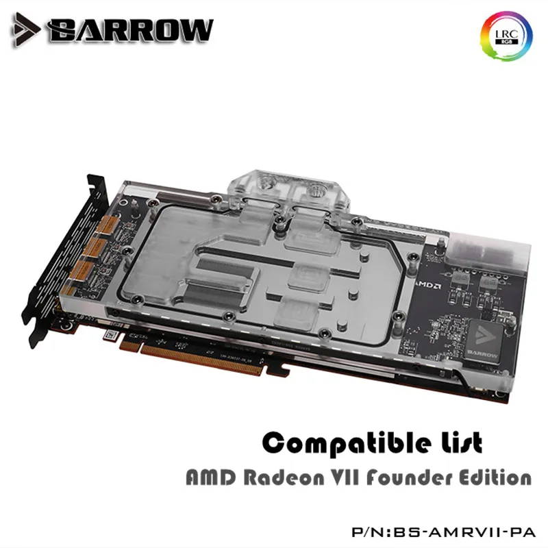 Barrow VGA блок для AMD Radeon VII Founder Edition GPU водяной с полным покрытием BS AMRVII