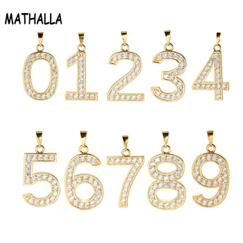 

Bubble letter AAA Cubic Zircon Bubble Numbers Zero to Nine 0-9 Necklaces For Men and Woman