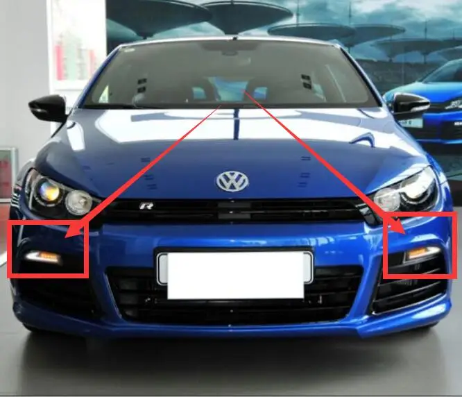 1 компл. Scirocco дневной светодиодный 2009~ год DRL Scirocco дневной свет Фара Scirocco R Белый цвет с желтым поворотом