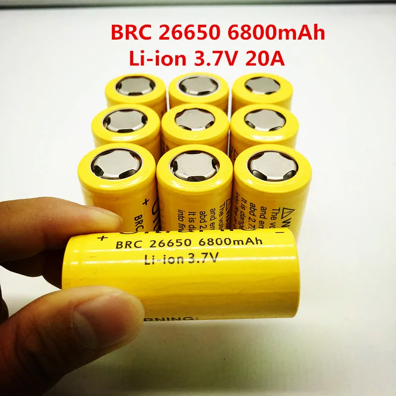 10 шт BRC26650-20A 5000mah li-ion 3,7 v 20A разрядка электроинструментов батареи и фонари перезаряжаемые батареи