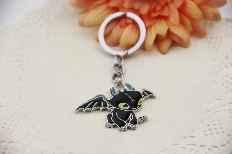 

Fashion Jewelry Silver Charm How To Train Your Dragon 2 Toothless Night Fury Animal Pendant Keychain New Style key holder
