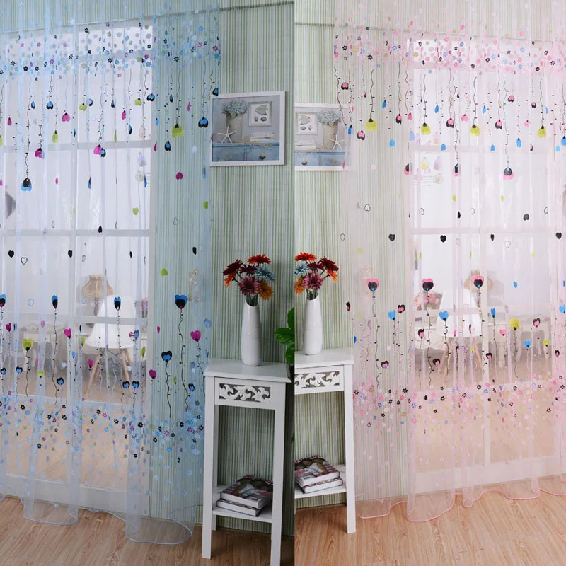 Balloon Tulle Voile Door Window Curtain Drape Panel Sheer Scarf