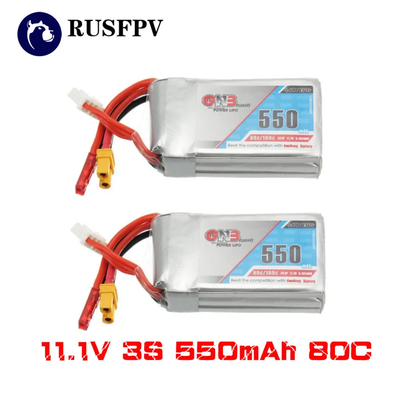 2 шт Gaoneng GNB 11,1 V 550mAh 80/160C 3S Lipo батарея JST XT30 для микро батарея для Emax babyhawk FPV Racing Cine Whoop BetaFPV Дрон