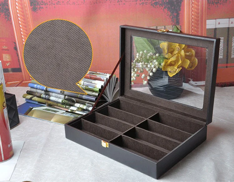 Высокое качество Роскошный PU кожаный Органайзер настольный органайзер для чтения стекла, офисный стол набор подарков