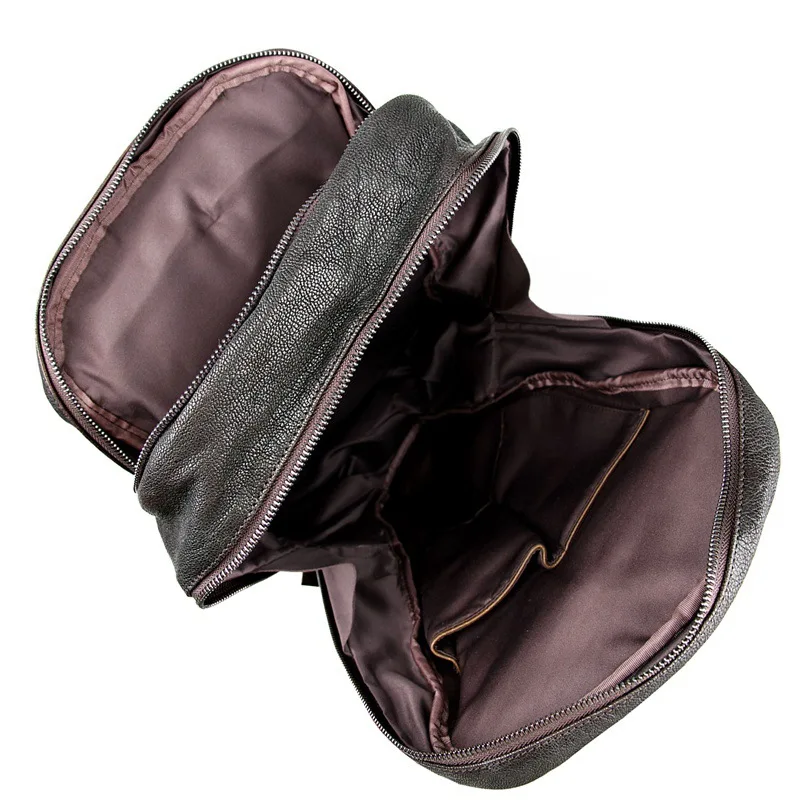''laptop Schokolade Schaffell Schwarz M7340 Echtem Weichen Frauen Maletravel Hohe Nesitu 14 Männer Chocolate Rucksack black Vintage Qualität Leder Taschen SIFv8x