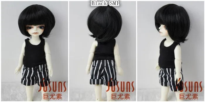 JD019 1/12 1/8 Популярные Короткие парики для мальчиков BJD куклы Размер 4-5 дюймов 5-6 дюймов Высокое качество синтетические мохеровые волосы