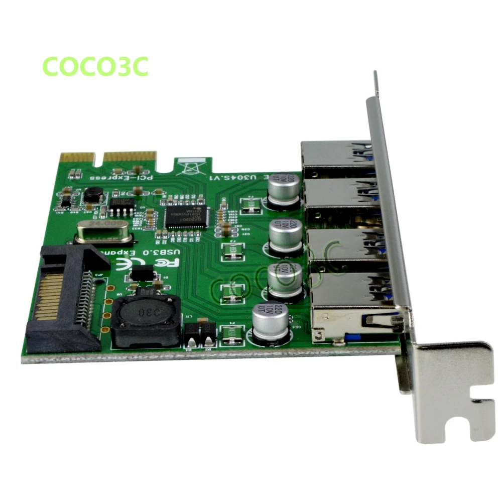  4 USB3.0 a tarjeta PCI-e Puerto cuádruple USB3.0 tarjetas extensor PCI Express a tarjeta adaptador 